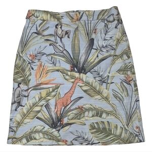 Ann Taylor A-Line Mini Skirt in Green and Blue